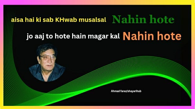 You are currently viewing Aisa hai ki sab Khwab musalsal nahin hote | Best of Ahmad Faraz