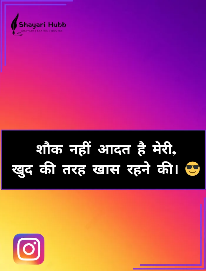Instagram Bio Shayari Attitude